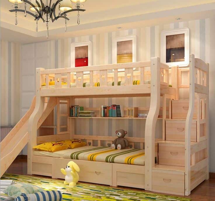 Các mẫu giường ngủ 2 tầng có cầu trượt giá rẻ rất đáng đầu tư cho bé!