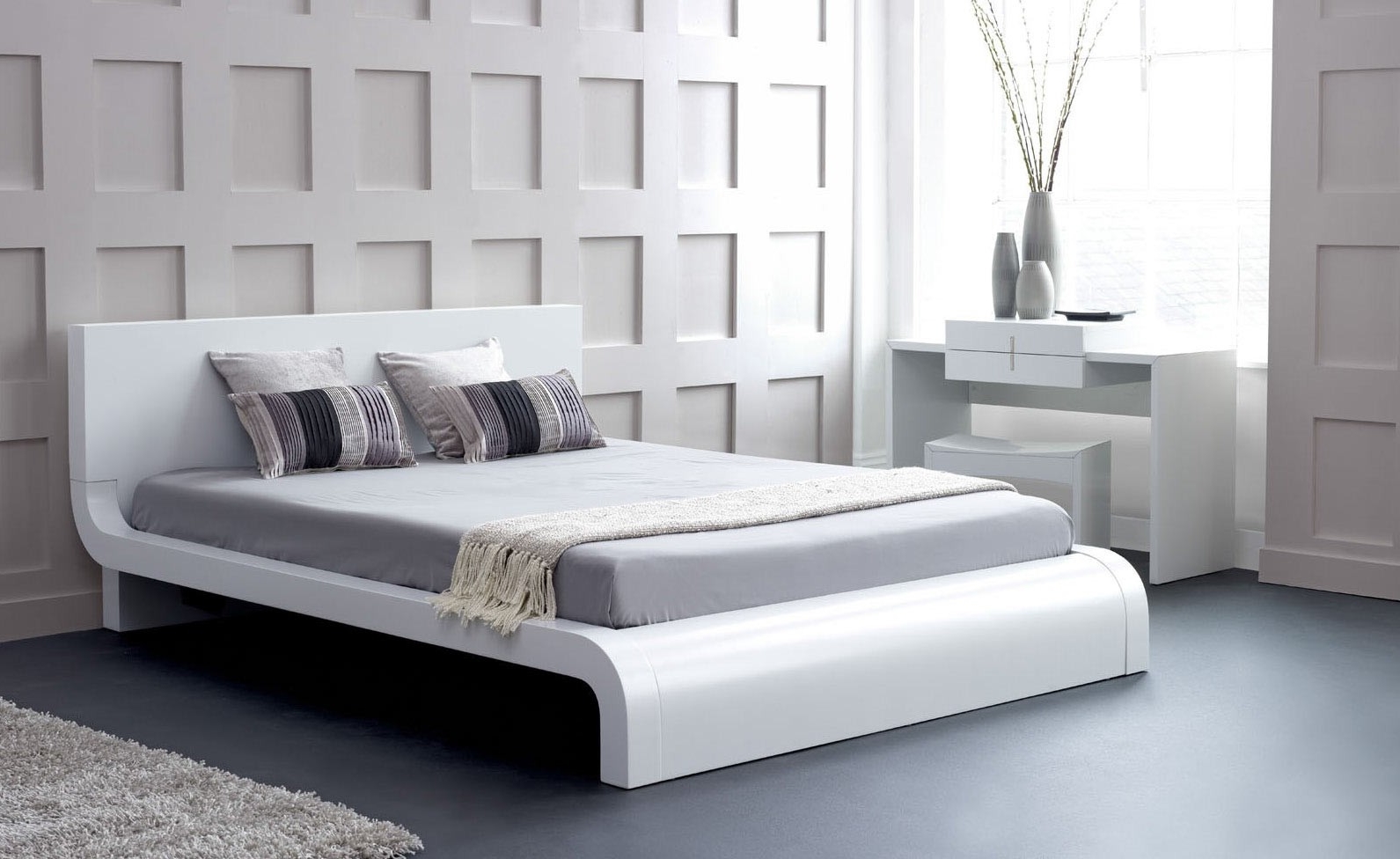 Các mẫu giường ngủ màu trắng siêu hiện đại và sang trọng