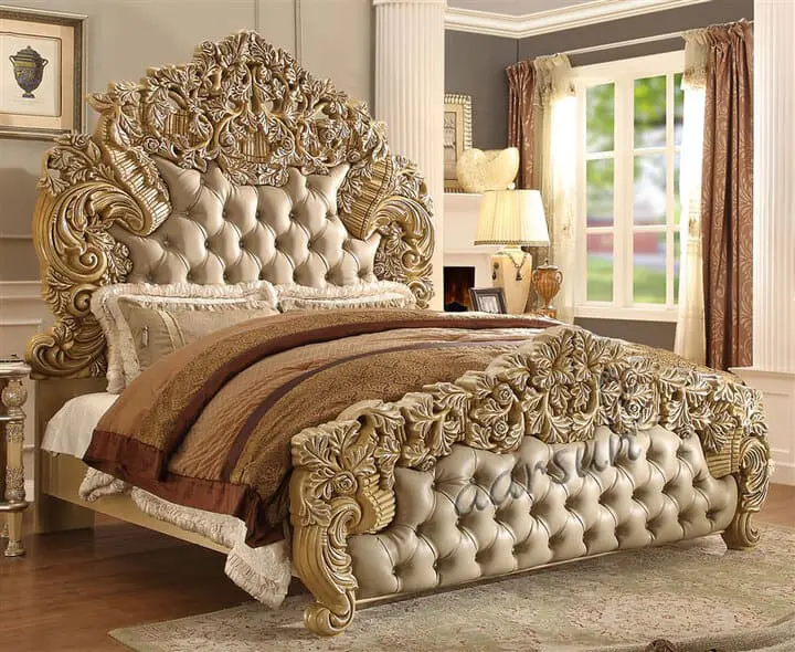 giường gỗ gõ đỏ mẫu hoàng gia 1m8 x 2m thang giác gõ