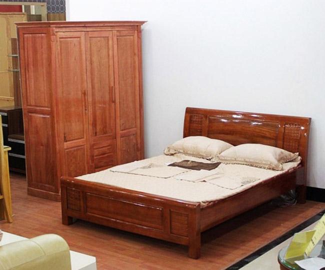 giường gỗ 1m