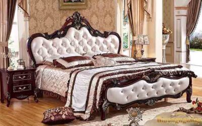 giường tân cổ điển gỗ tự nhiên