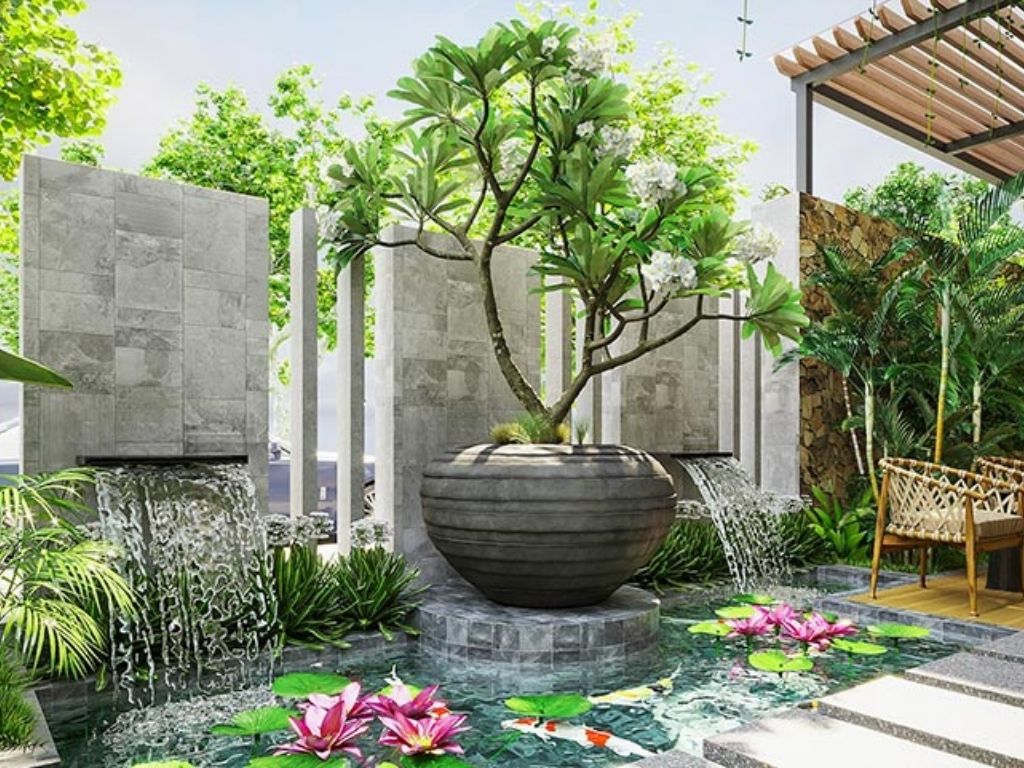 Ý tưởng thiết kế sân vườn nhỏ trước nhà đẹp năm 2022