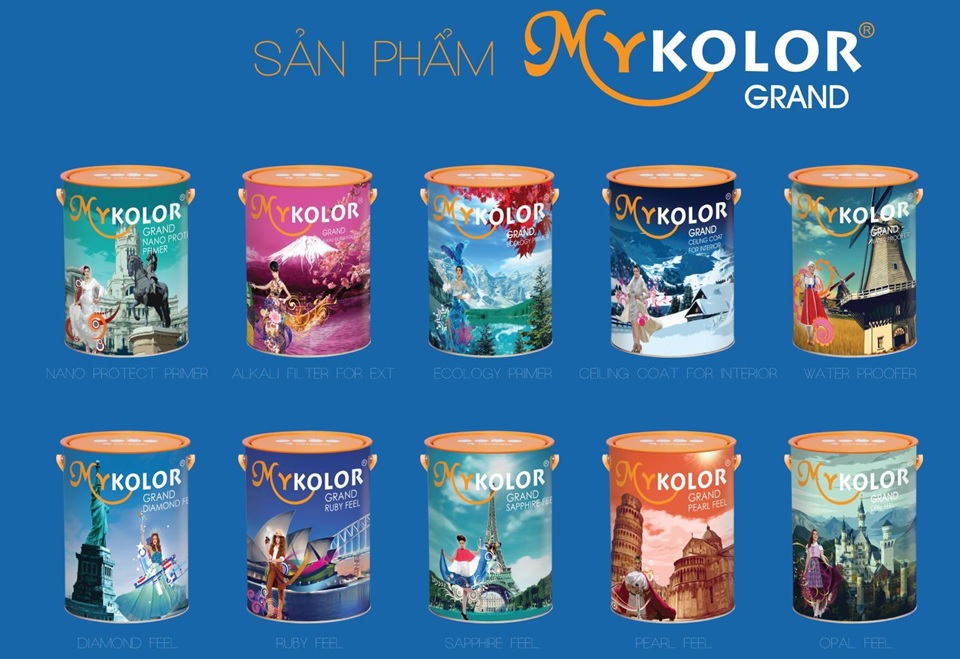 sơn Mykolor grand: Với sự kết hợp hoàn hảo giữa công nghệ mới và chất lượng vượt trội, sản phẩm sơn Mykolor Grand luôn đáp ứng được mọi nhu cầu của khách hàng.