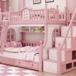 giường tầng màu hồng