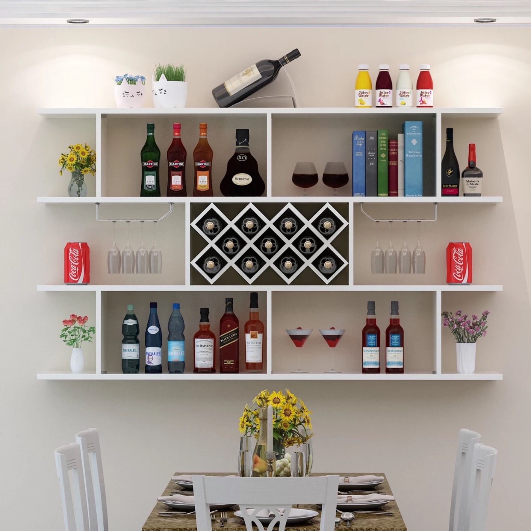 Tủ rượu treo tường mang phong cách hiện đại cho gia đình bạn.