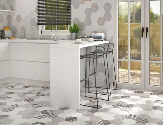 Gạch Mosaic lục giác - giải pháp hữu hiệu để trang trí phòng bếp nhà bạn
