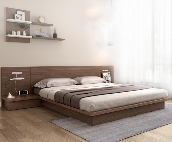 Tab treo trường đầu giường cùng tông màu với nội thất làm cho căn phòng trở nên sang trọng hơn