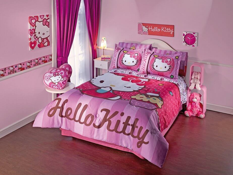 Mẫu trang trí phòng ngủ hello kitty - Bé gái thích mê như lạc vào trốn thần tiên 