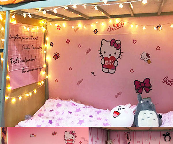 Tổng hợp các mẫu giấy dán tường phòng ngủ hello kitty cho bé gái siêu dễ thương
