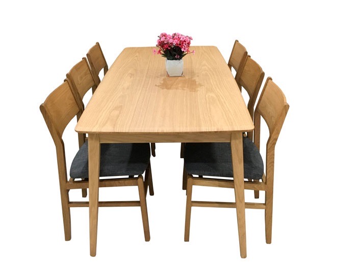 bộ bàn ăn 6 ghế gỗ sồi