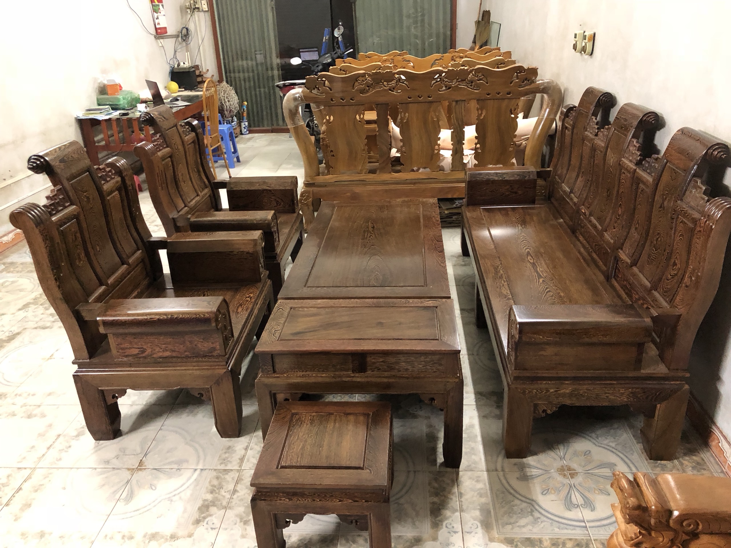 bộ bàn ghế gỗ mun