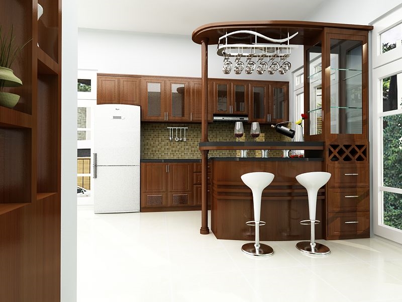 Có nên chọn mua tủ bếp có quầy bar làm nội thất cho gia đình bạn không?