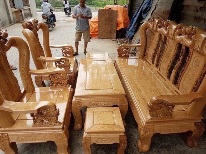 bộ bàn ghế gỗ sồi nga