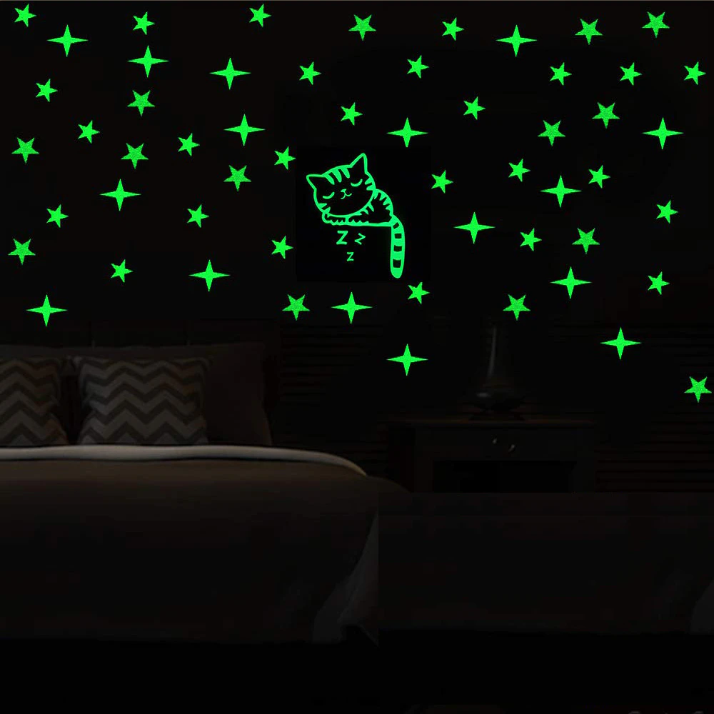 Dùng đèn dạ quang trang trí phòng ngủ giúp phòng bạn bừng sáng lung linh hơn 