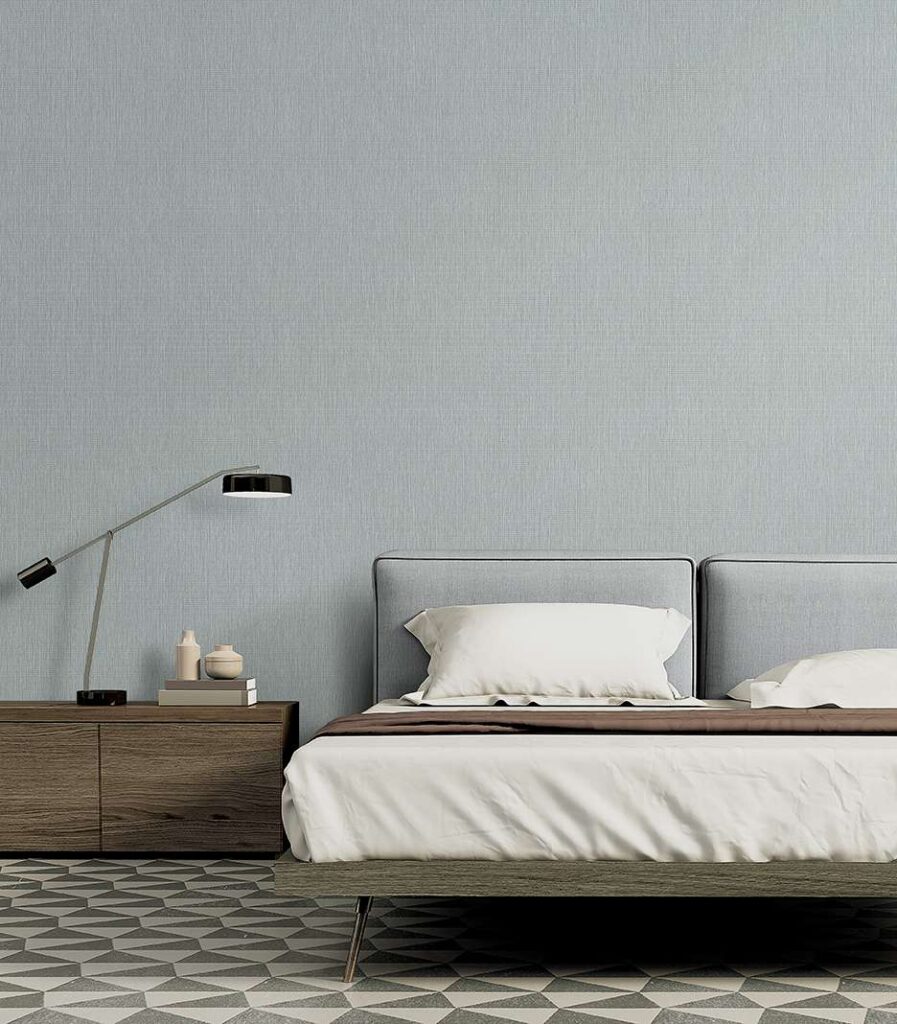 giấy dán tường phòng ngủ màu xám trơn