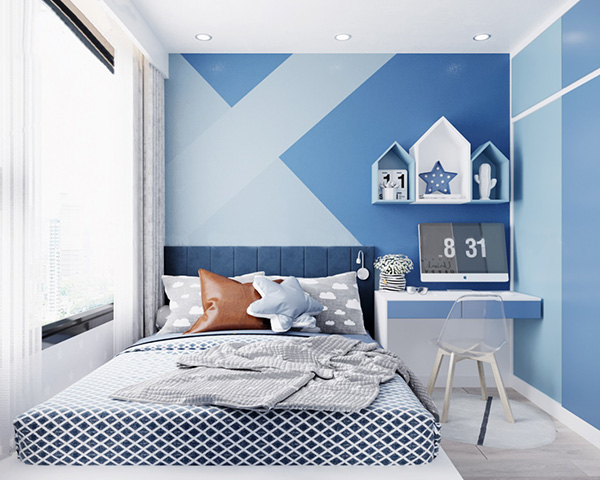  Thiết kế nội thất cùng với màu sơn tường phòng ngủ tốt sẽ sử dụng màu sắc linh hoạt và lôi cuốn 
