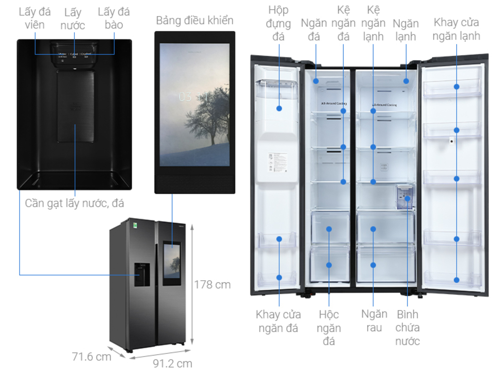 Tủ lạnh Samsung có màn hình - vẻ đẹp sang trọng cho căn bếp