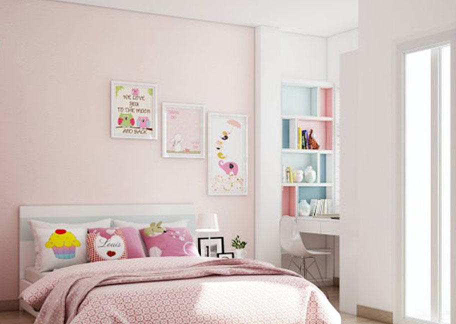 Sơn tường màu hồng pastel - Màu sơn cho sự đáng yêu, nhẹ nhàng nữ tính 
