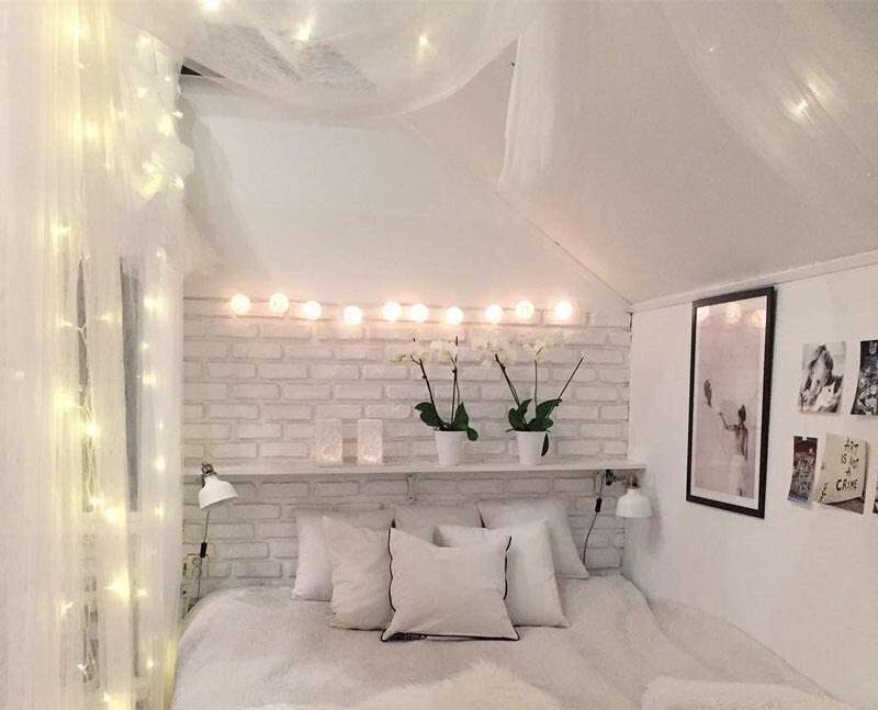 trang trí phòng ngủ với đèn led