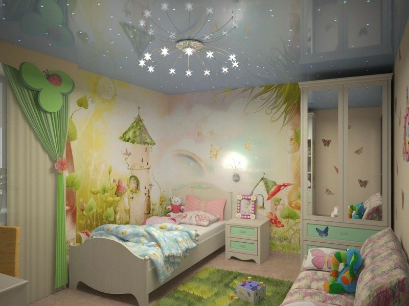 Vẽ tường phòng ngủ cute giúp không gian thêm đáng yêu
