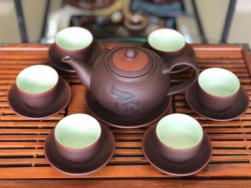 Bộ ấm trà gốm sứ Bát Tràng