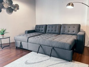 Ghế sofa đa năng Ghế sofaland Belissa nỉ màu ghi đậm